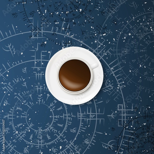 Magic dark coffee space wallpaper