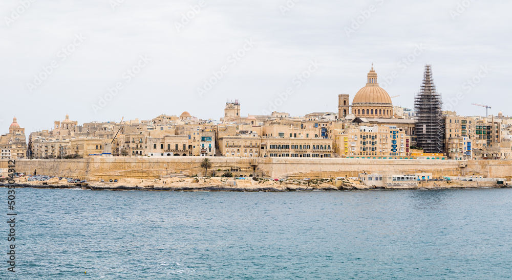 Valletta waterfront from Marsamxett Harbour