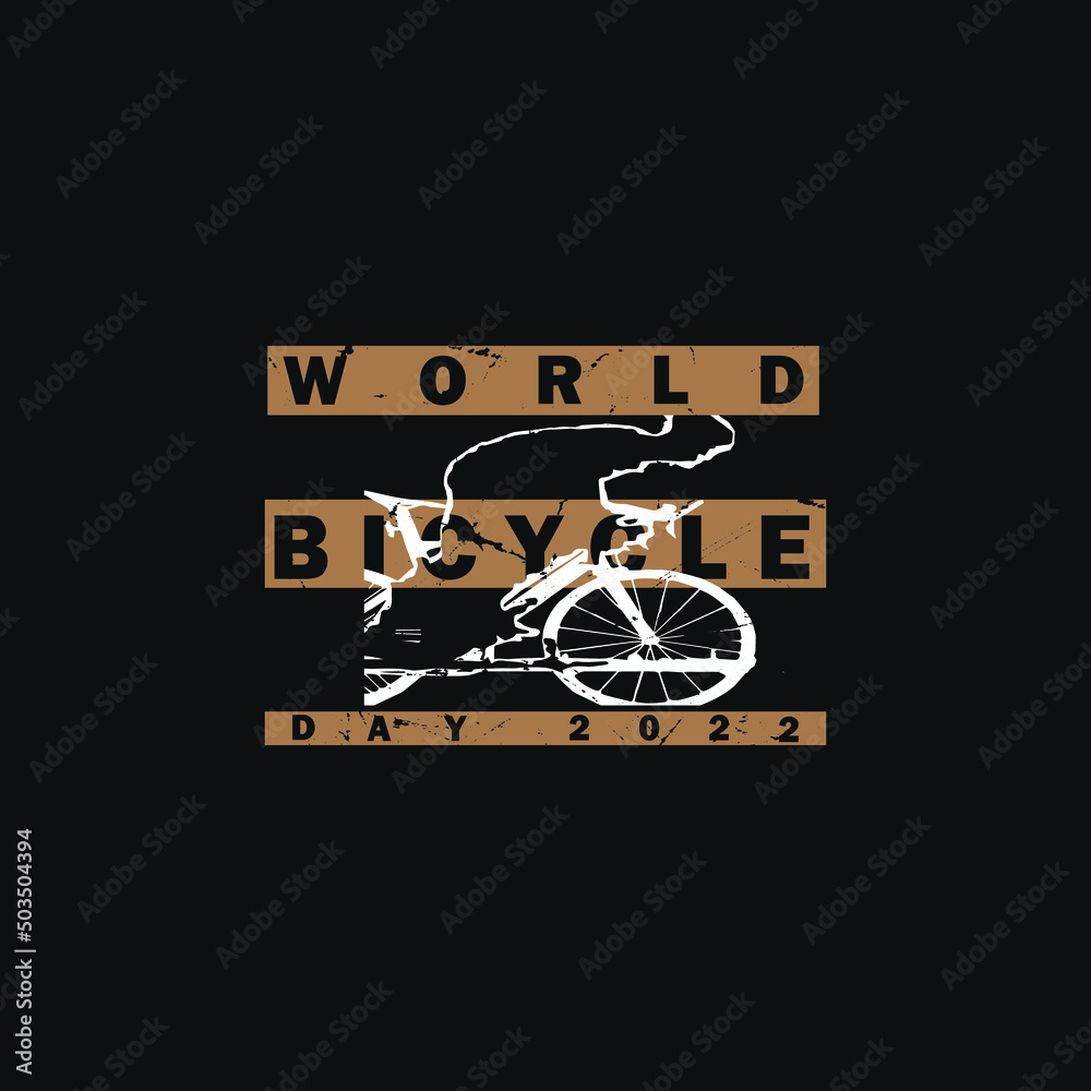 World Bicycle day typography t-shirt Premium Vector World Bicycle day typography t-shirt Premium Vector