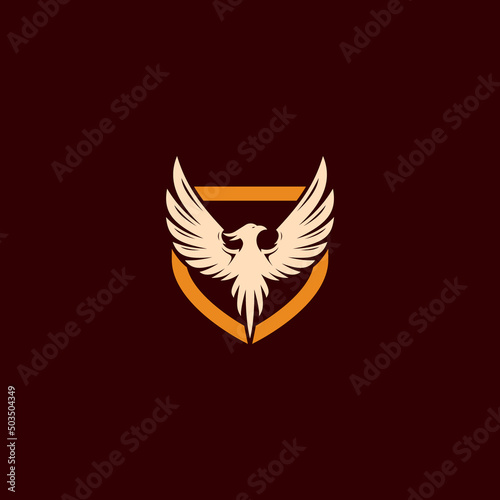 Phoenix and Shield logo or icon design