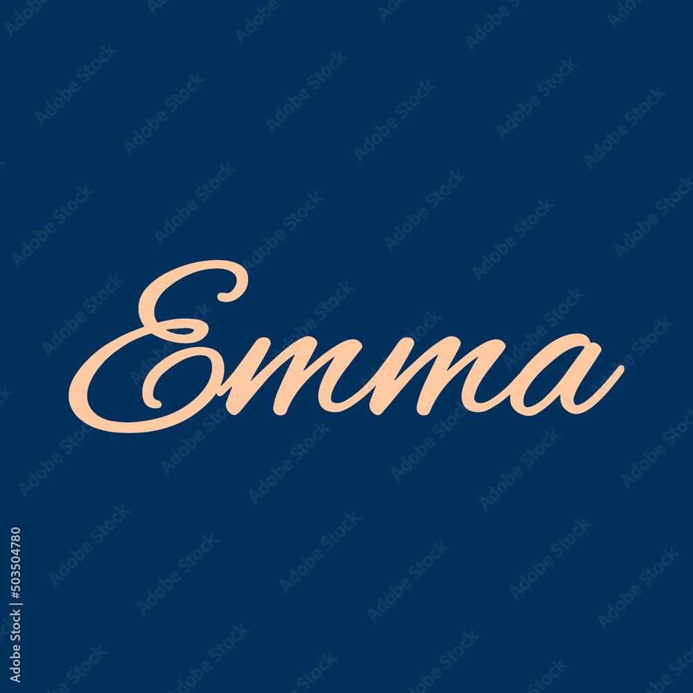 The female name is Emma. Background with the inscription is Emma. A