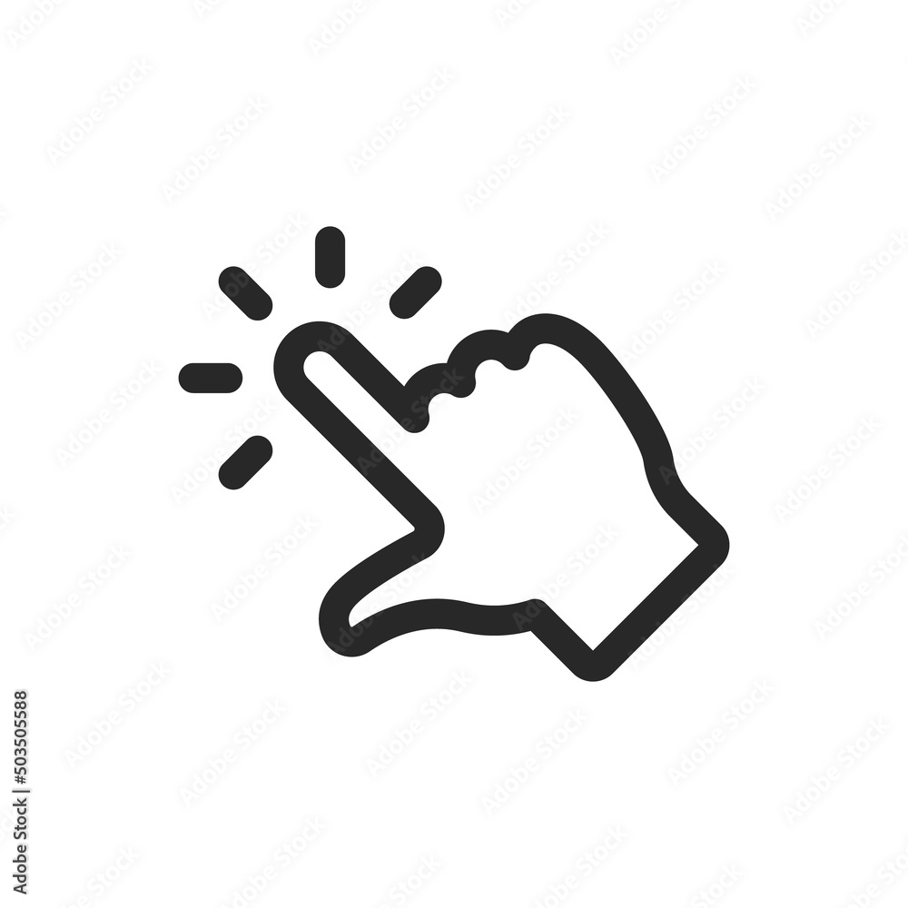 Hand clicking icon. Pictogram vector finger pointer. Hand clicking icon. Pictogram vector finger pointer.