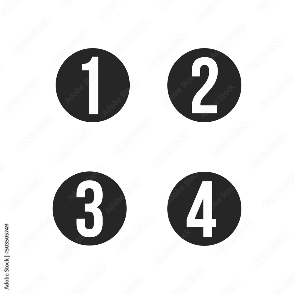 1234 number icon black and white on white background 1234 number icon black and white on white background