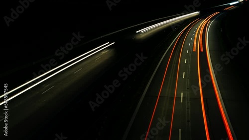 lights of cars with night. long exposure