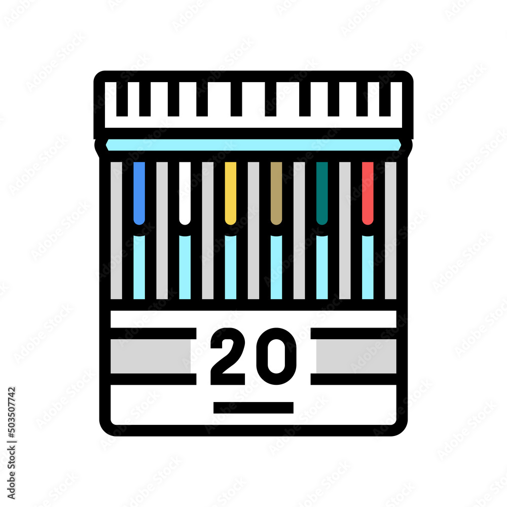 panel 20 drug test color icon vector. panel 20 drug test sign. isolated symbol illustration - obrazy, fototapety, plakaty 
