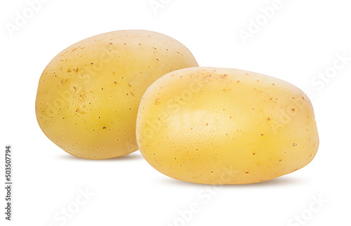 New potato isolated on white background close up