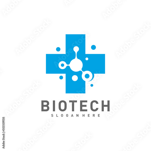 Bio tech logo template, Molecule, DNA, Atom, Medical or Science Logo Design Vector