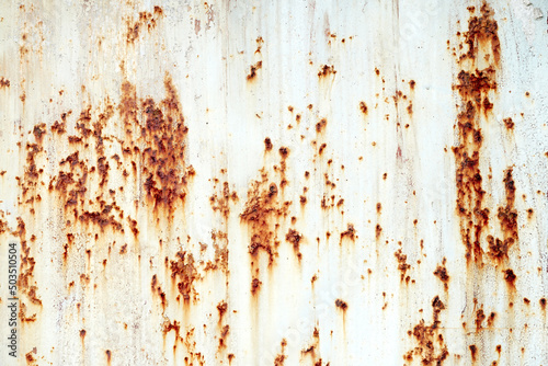 Rust of metals.Corrosive Rust on old iron white.Use as illustration for presentation.corrosion. 
