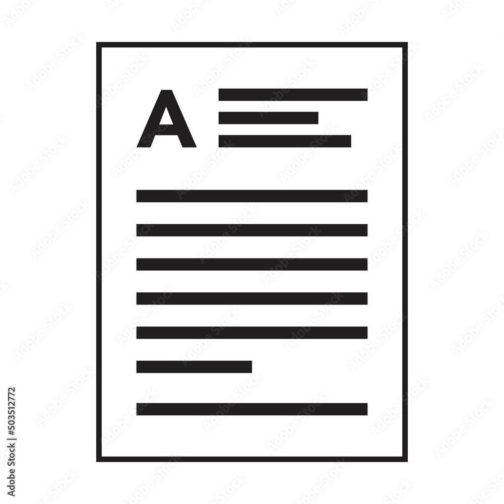 Document icon vector for business file data and information report in a glyph illustration Document icon vector for business file data and information report in a glyph illustration