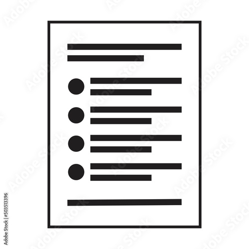 Task icon vector for business file data and documentation report in a glyph illustration
