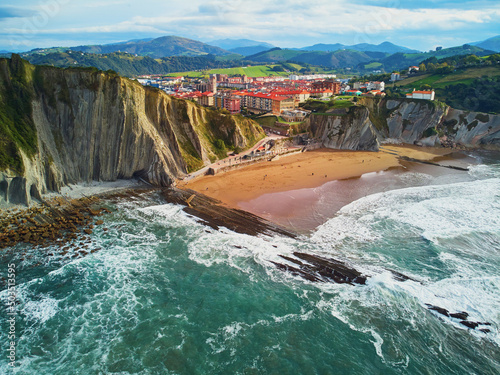 Famous flysch of Zumaia, Basque Country, Spain photo