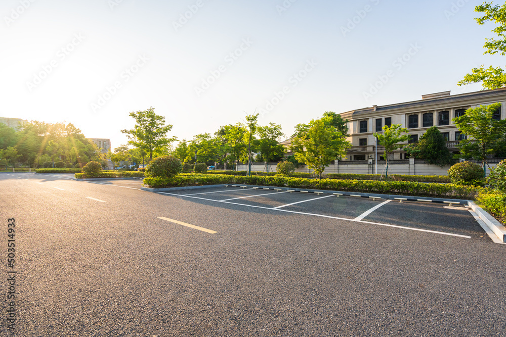 Naklejka premium parking lot in city