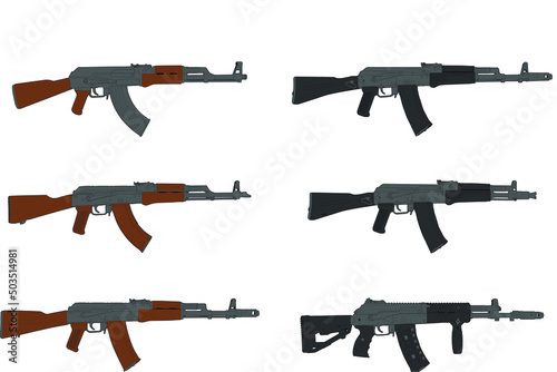 All major generations of the AK assault rifle in one image. From AK-47 to AK-12