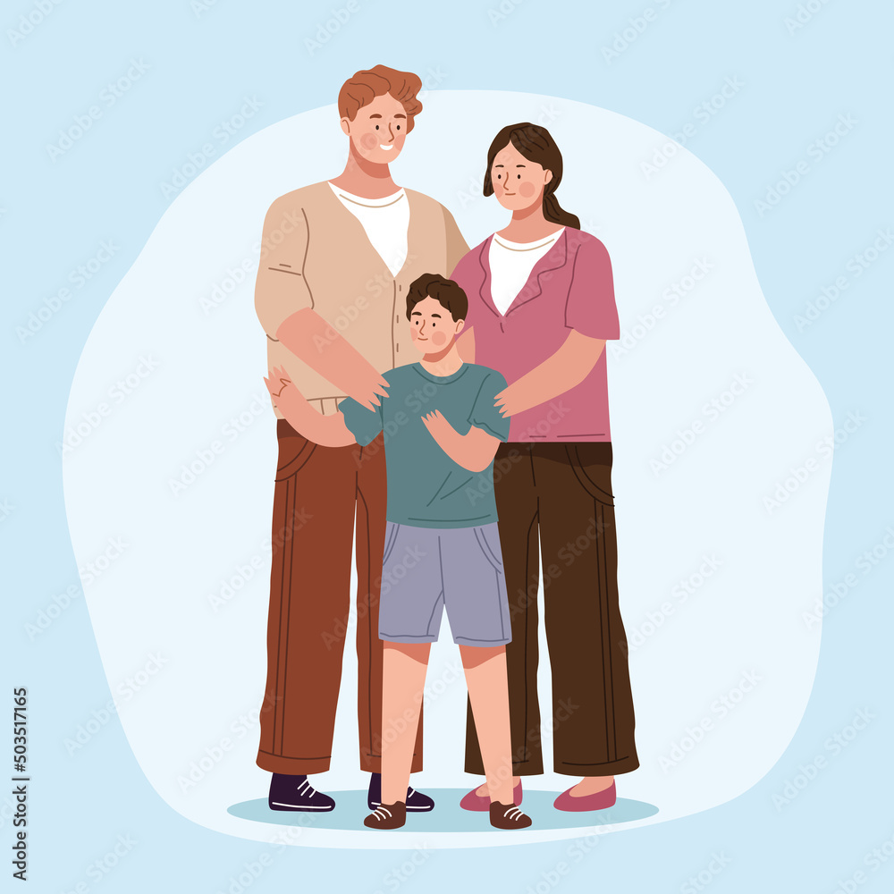 Fototapeta premium parents couple with son