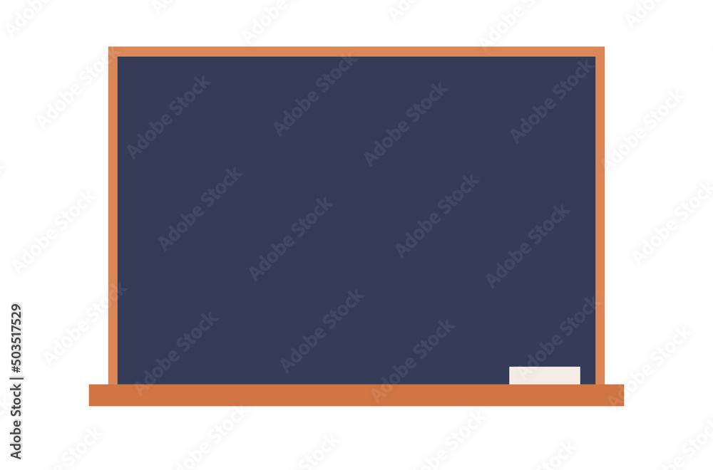 Chalkboard icon. Black board for writing and drawing with chalk. Vector flat illustration 