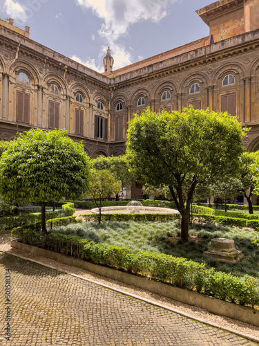 The garden of Villa Doria Pamphili in Rome photo