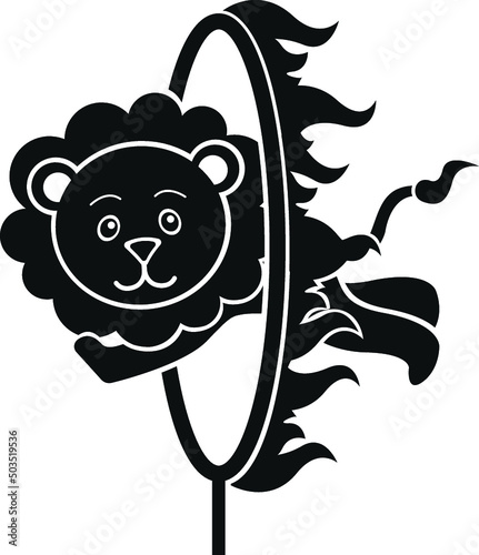Lion Jumping Through Fire Performing Performance Circus Act Animal Tiger Tamer Tame