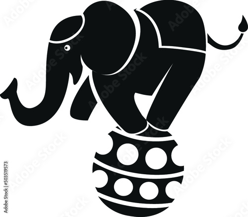 Cartoon Performing Elephant Circus Performer Animal Trunk Tutu Balancing Act Performance