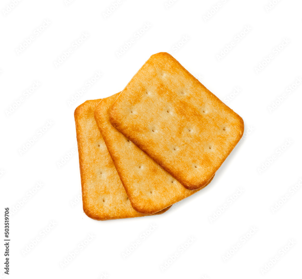 Fototapeta premium Crackers or biscuits. Cookies isolated