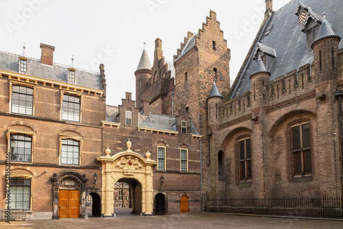 Dutch parliament complex the Binnenhof in the center of the city of The Hague. photo