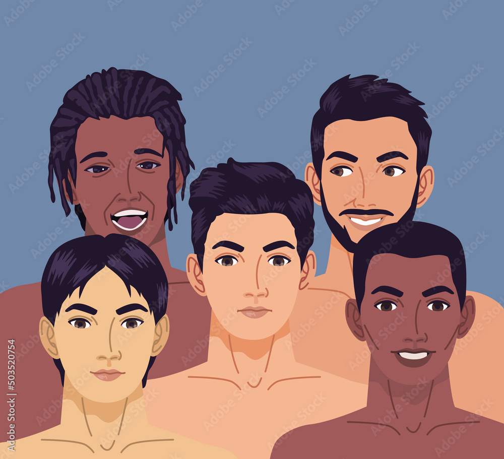 group of interracial men