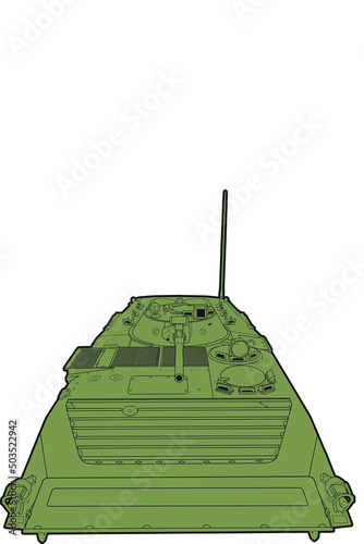 Soviet BMP-1 . Front view and a little bit from above. The first mass-produced Soviet infantry fighting vehicle.