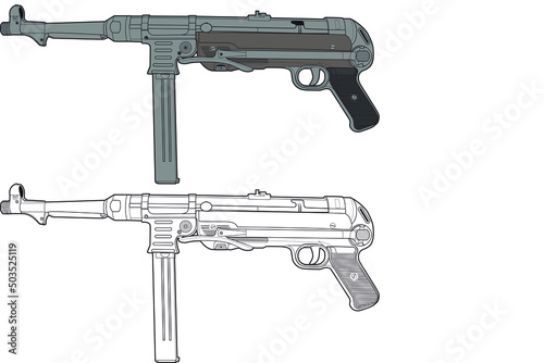 The German MP-40 submachine gun is often mistakenly called a Schmeiser. A very recognizable weapon from the Second World War