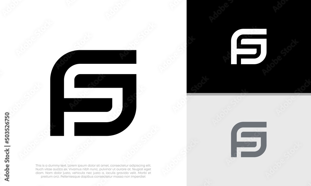 Initials FS logo design. Initial Letter Logo. Initials FS logo design. Initial Letter Logo.