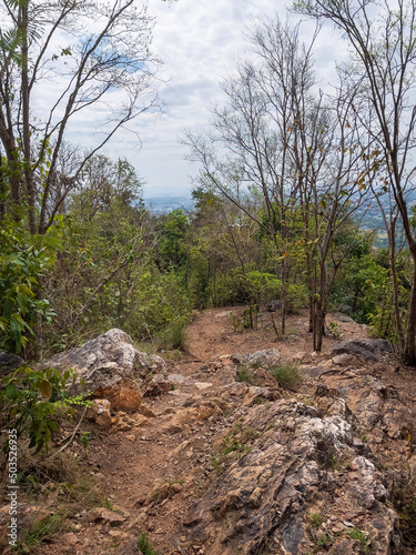 Mountain trekking path in Thailand