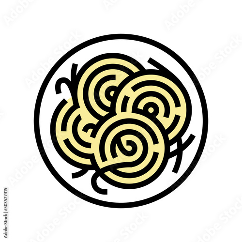 plate pasta color icon vector. plate pasta sign. isolated symbol illustration