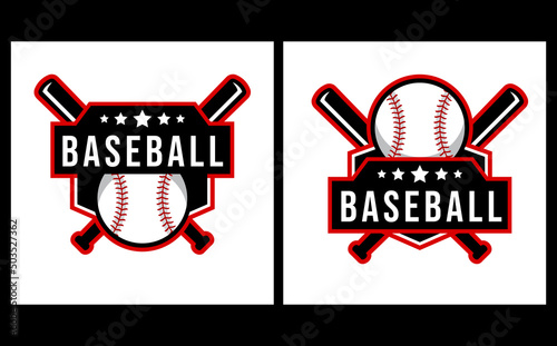 baseball logo template with emblem style. suitable for sports club emblems, competitions, championships, tournaments, t-shirt designs etc.