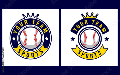 baseball logo template with emblem style. suitable for sports club emblems, competitions, championships, tournaments, t-shirt designs etc.