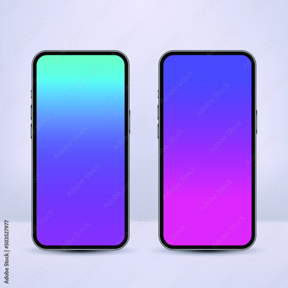 gradient screen smartphone on white background. gradient screen smartphone on white background.