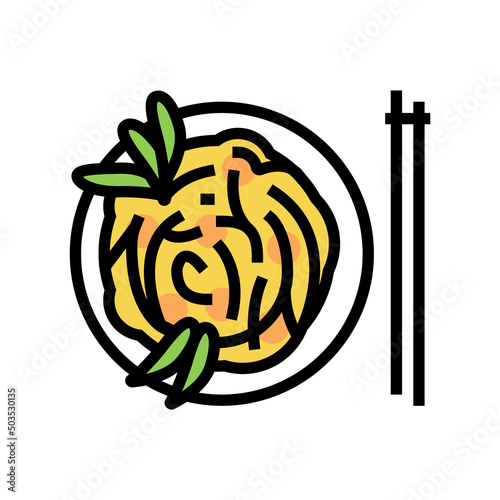 chinese pasta color icon vector. chinese pasta sign. isolated symbol illustration