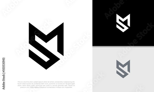 Foto Initials MS. SM logo design. Initial Letter Logo.