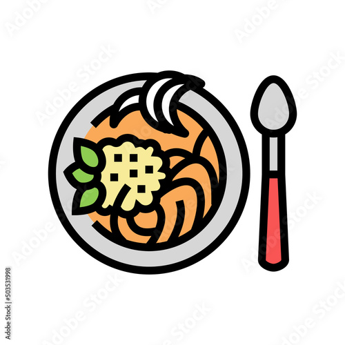 hot soup pasta color icon vector. hot soup pasta sign. isolated symbol illustration