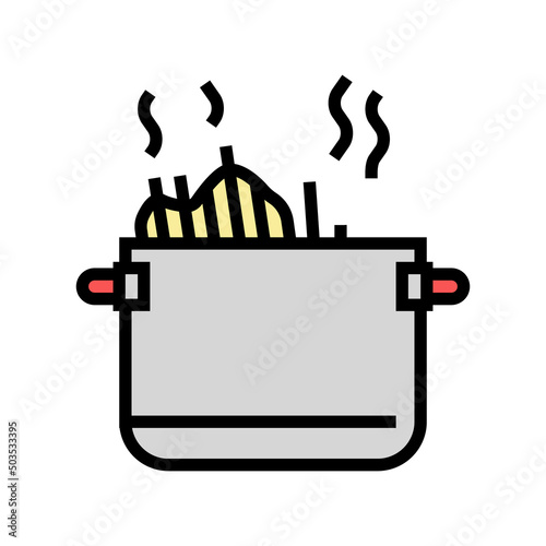 cooking pasta color icon vector. cooking pasta sign. isolated symbol illustration