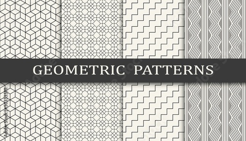 Set of arabic seamless patterns. Asian geometric traditional design islamic pattern. Seamless arabic ramadan pattern.