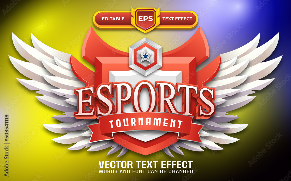 Esports 3d game logo with editable text effet