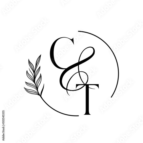 tc, ct, Elegant Wedding Monogram, Wedding Logo Design, Save The Date Logo