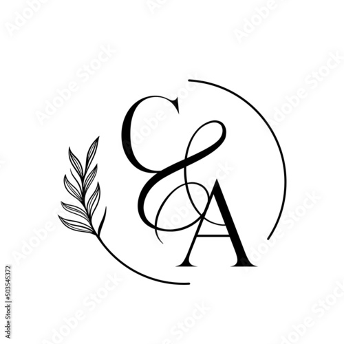 ac, ca, Elegant Wedding Monogram, Wedding Logo Design, Save The Date Logo