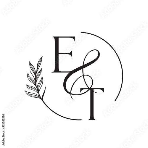 te, et, Elegant Wedding Monogram, Wedding Logo Design, Save The Date Logo