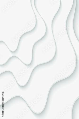 Abstract white paper background with curve lines and waves.