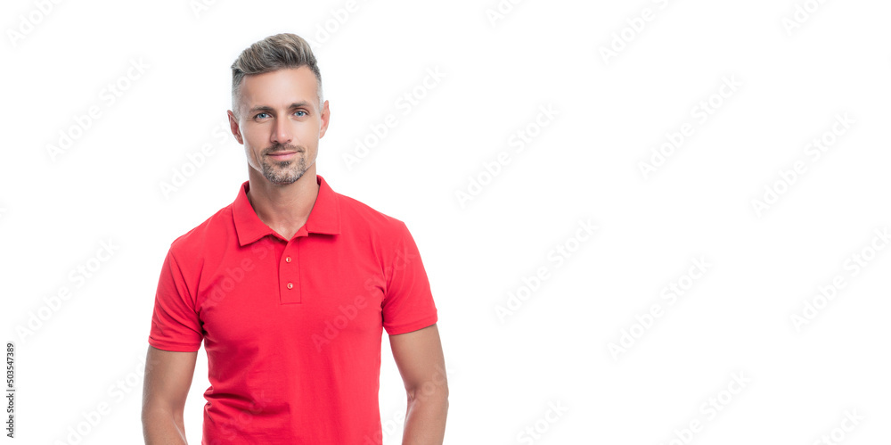 Fototapeta premium handsome man with grizzled hair isolated on white background