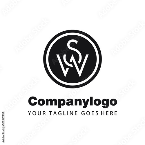 creative letter sw for logo company design