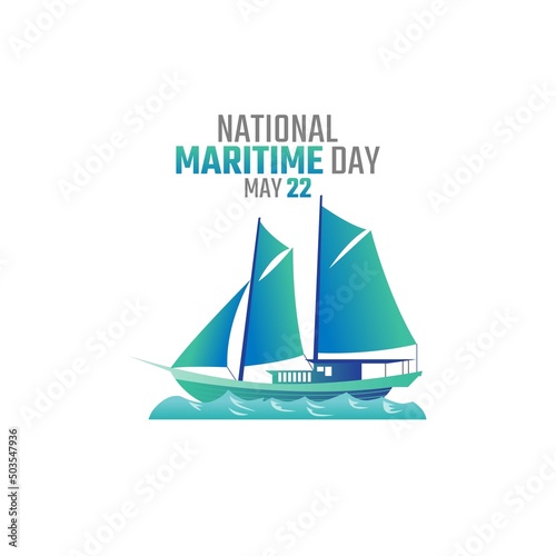 vector graphic of national maritime day good for national maritime day celebration. flat design. flyer design.flat illustration.