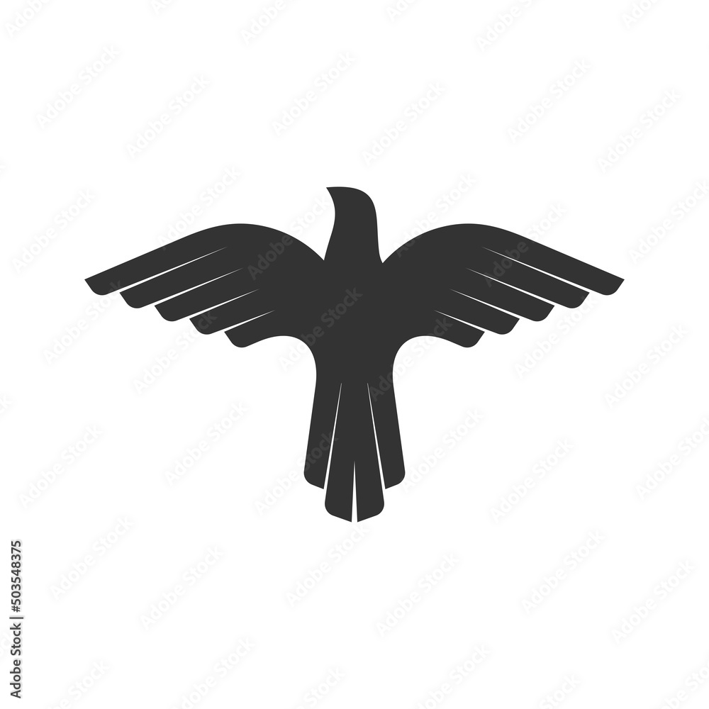 Obraz premium Dove vector illustration. Pigeon. Logo in the form of a bird, a symbol of the world, the image of God's Spirit.
