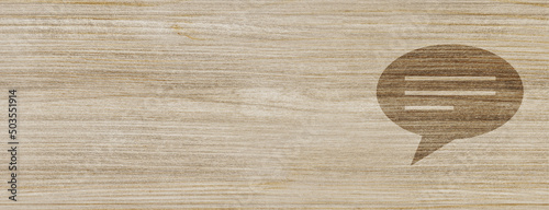 comment icon isolated on special wood banner background