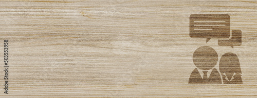 users message  icon isolated on special wood banner background
