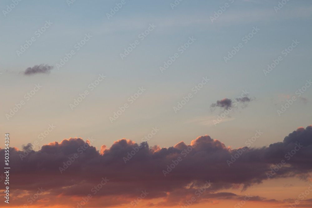 Beautiful clouds at sunset, abstract nature background